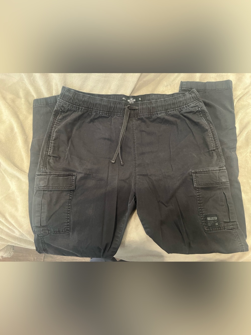 Men's Black Drawstring Cargo pants